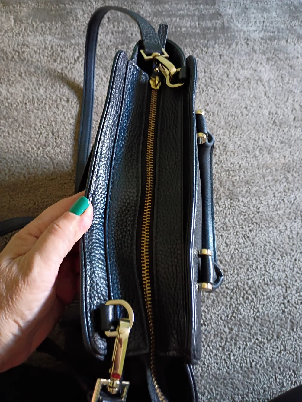 Kate Spade Black Pebbled Leather Satchel with Tassel